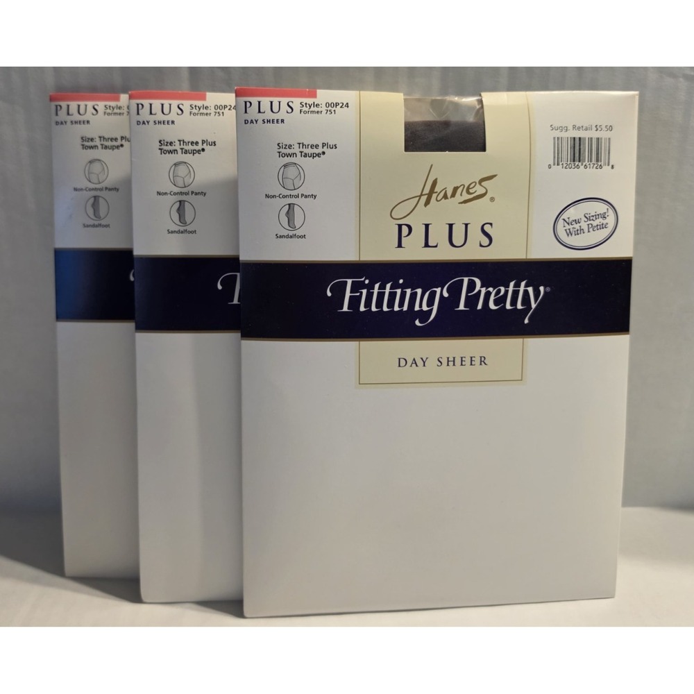 Hanes Plus Fitting Pretty Day Sheer 00P24 Three Plus Town Taupe (3)